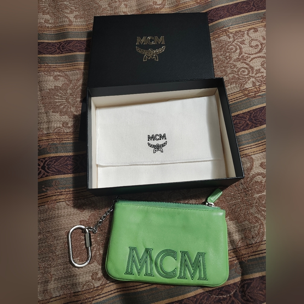 MCM Green Mini Key Pouch